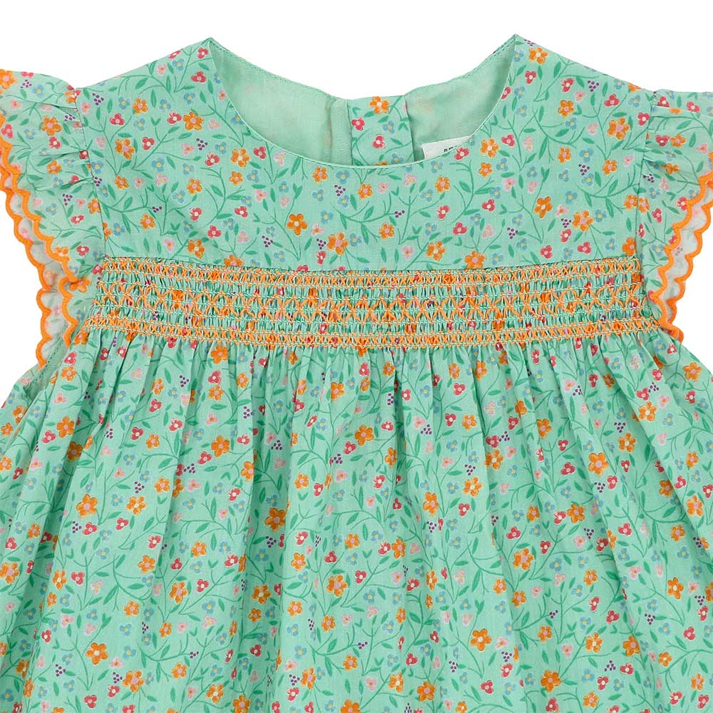 Smocked floral dress
