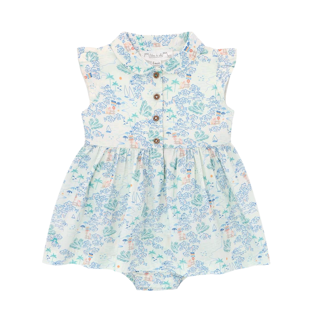 Printed romper dress