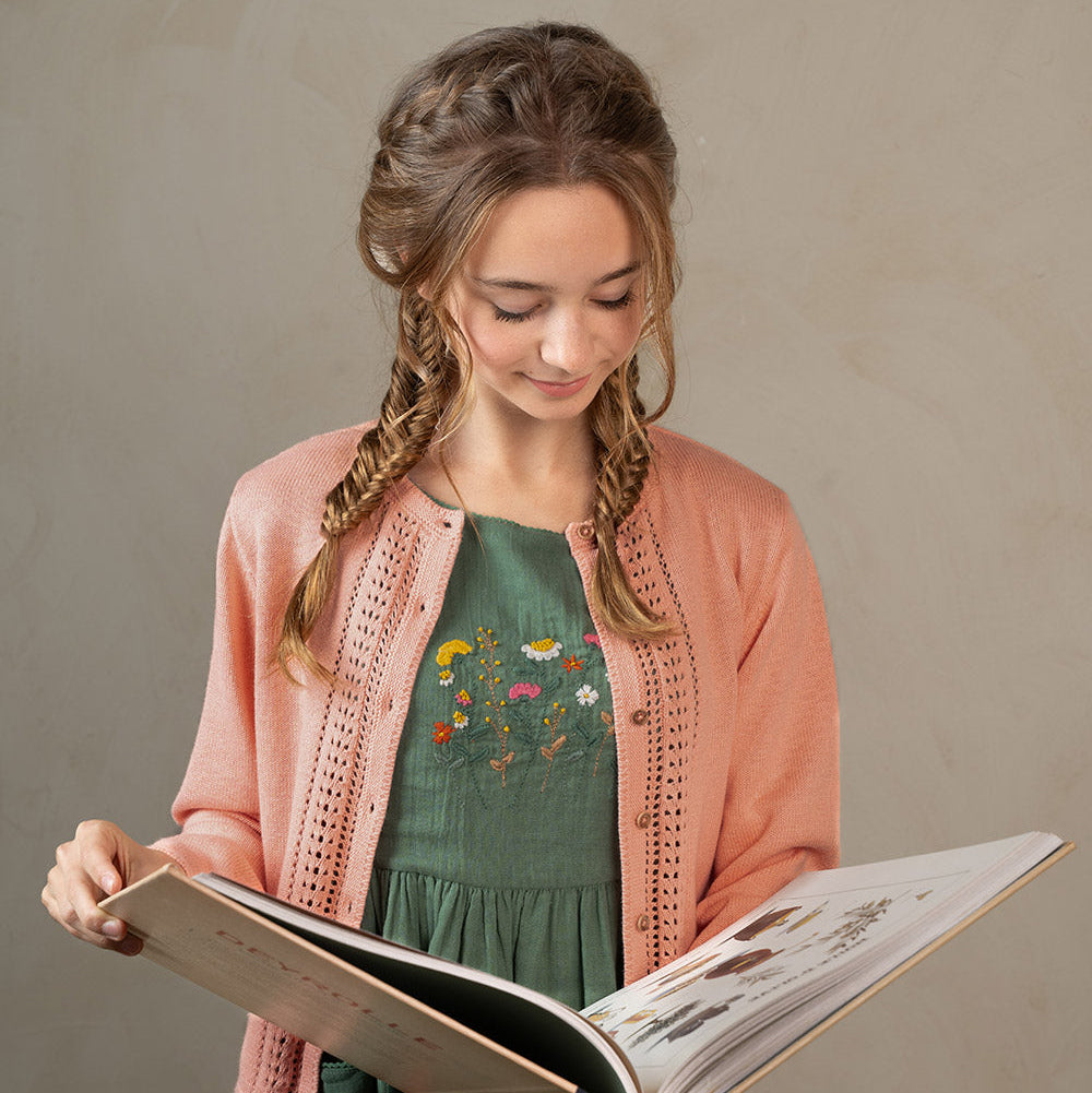 Cashmere blend pointelle cardigan