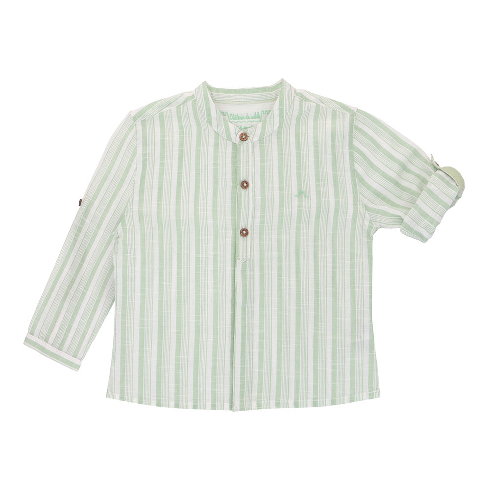 Striped roll-up sleeve shirt