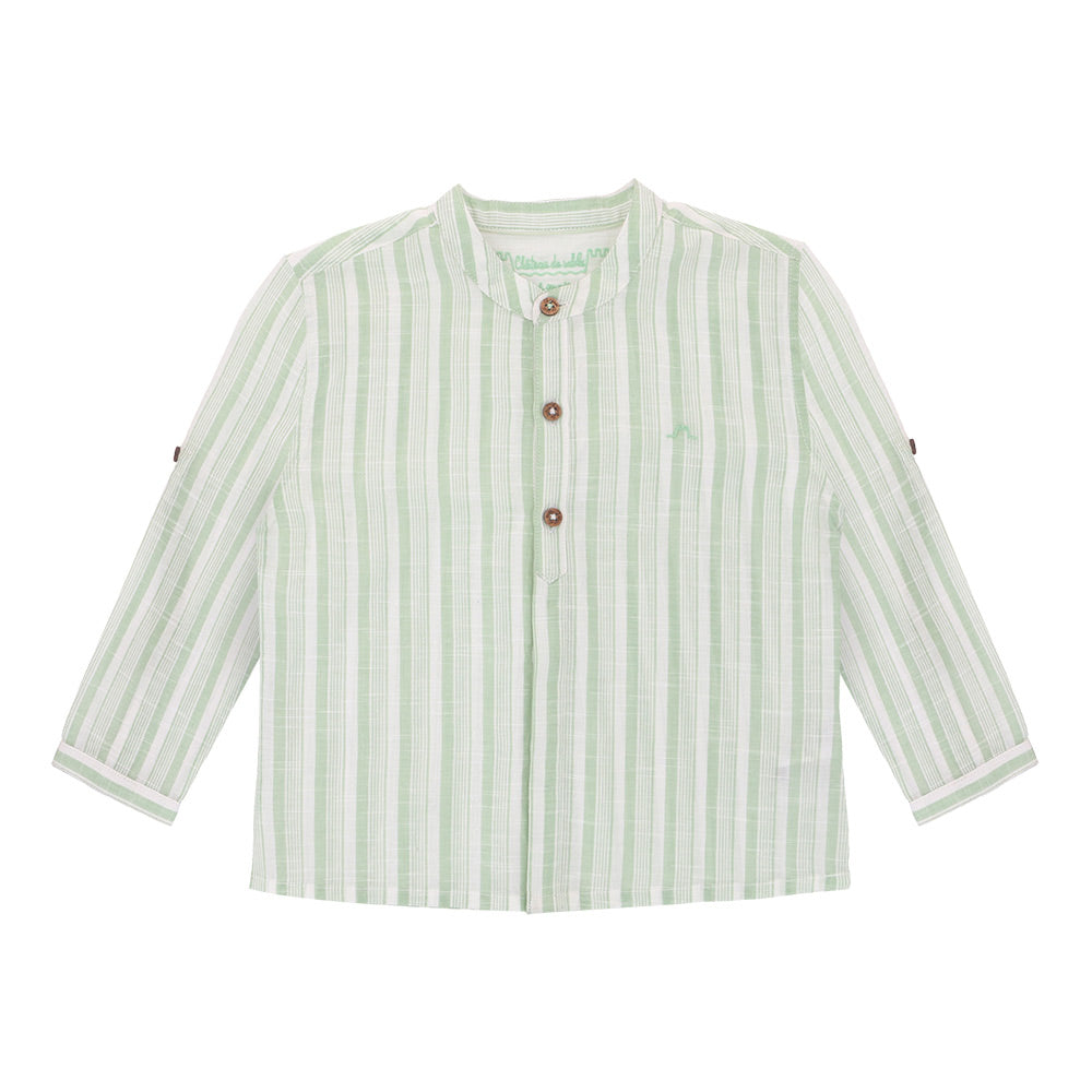 Striped roll-up sleeve shirt