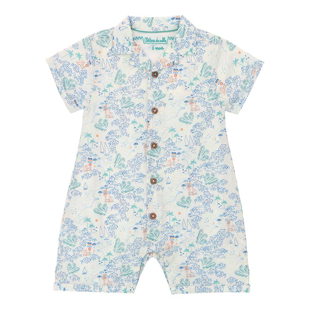 Printed romper shirt