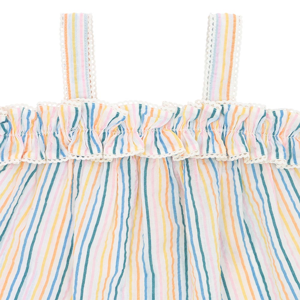 Seersucker striped blouse