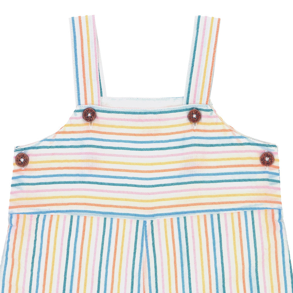 Seersucker striped overalls