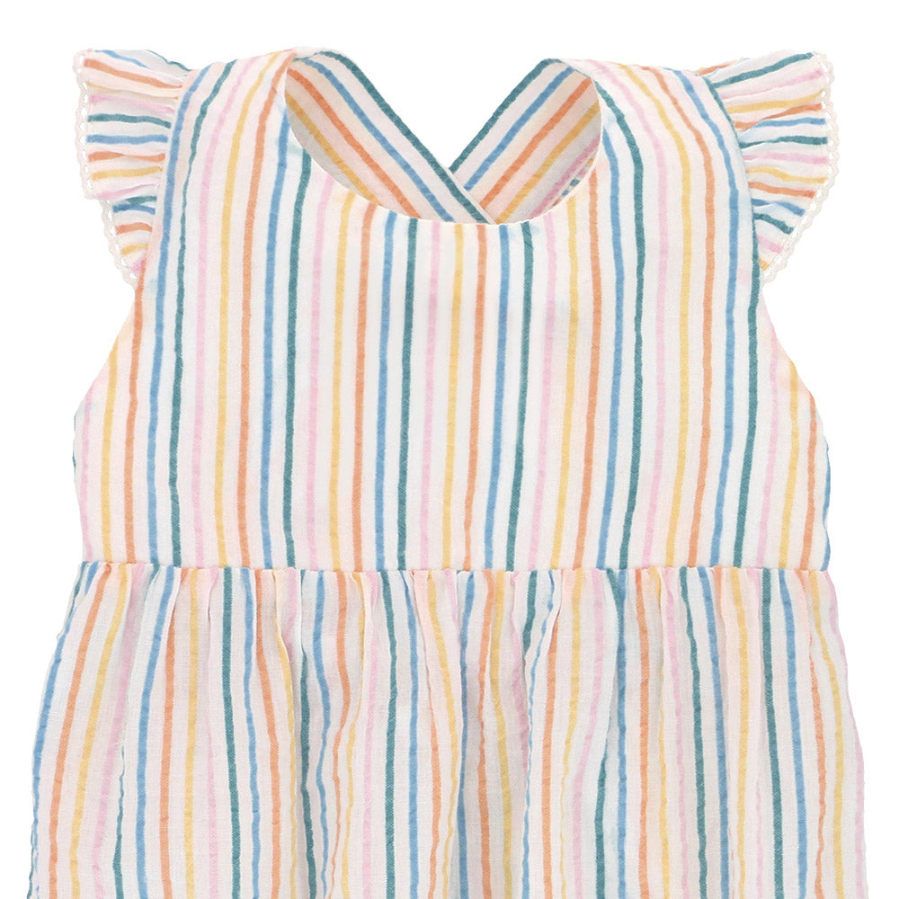 Seersucker striped playsuit