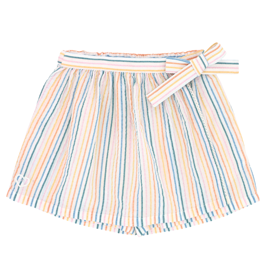 Seersucker striped skorts