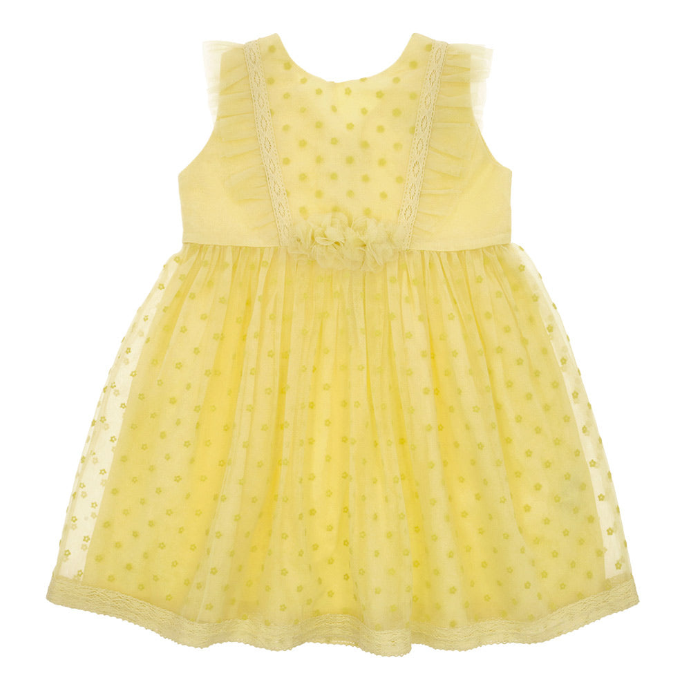 Tulle dress with flower applique