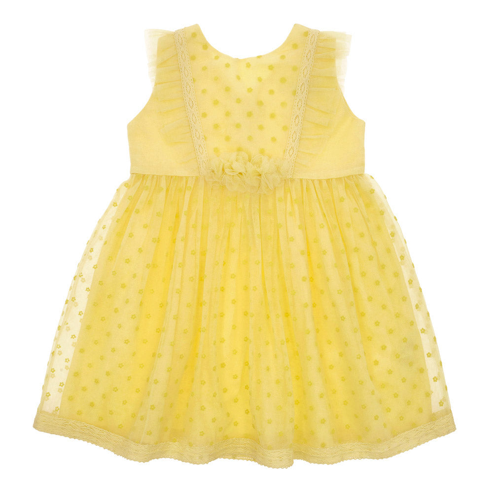 Tulle dress with flower applique