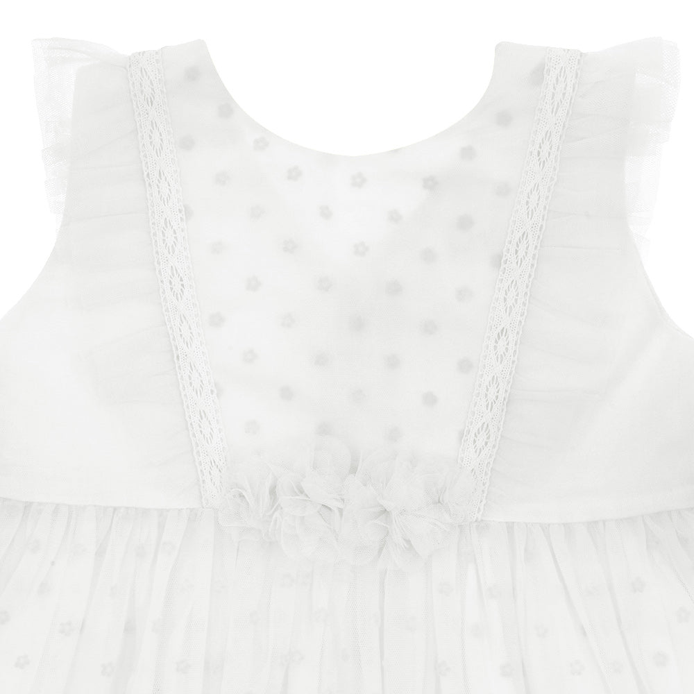 Tulle dress with flower applique