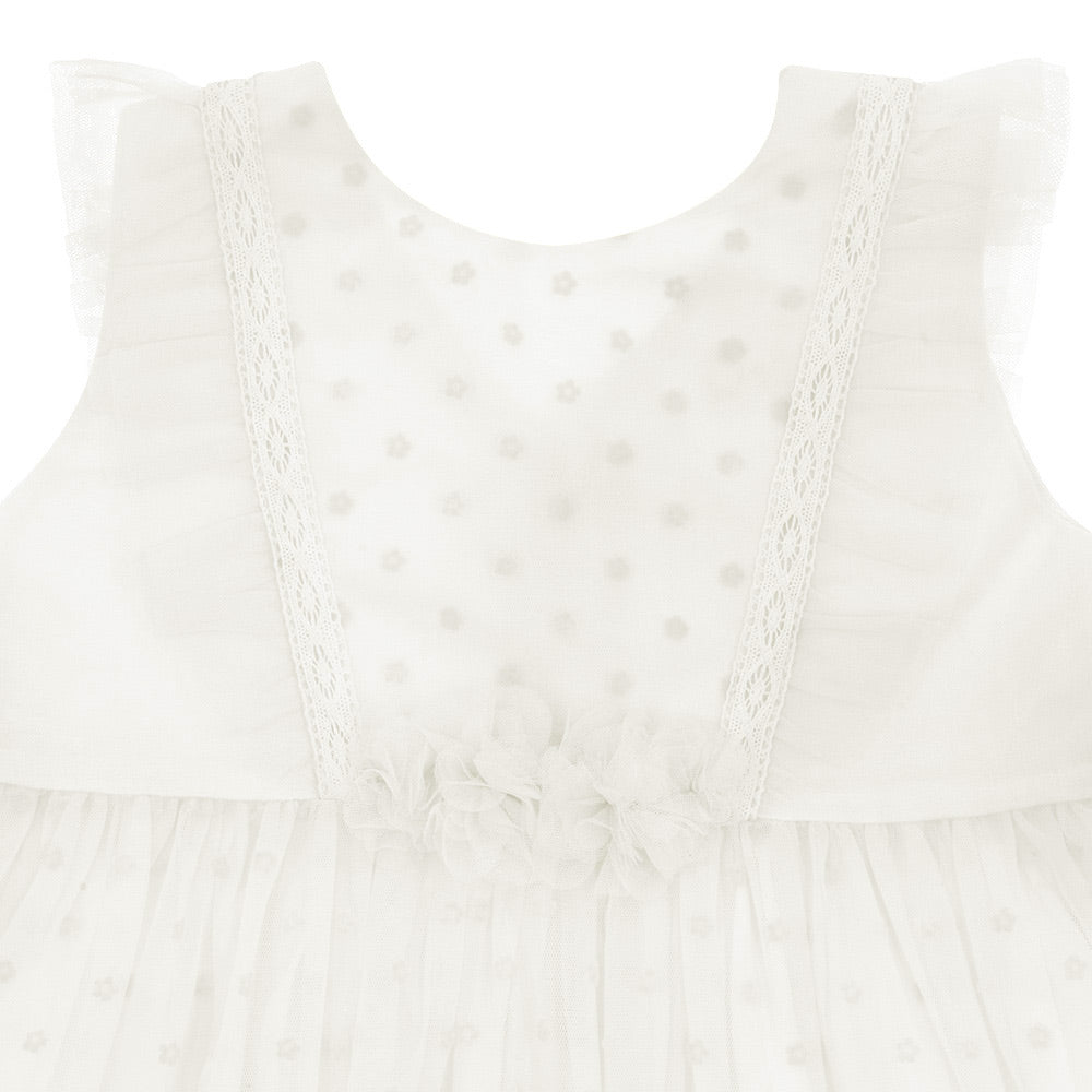 Tulle dress with flower applique