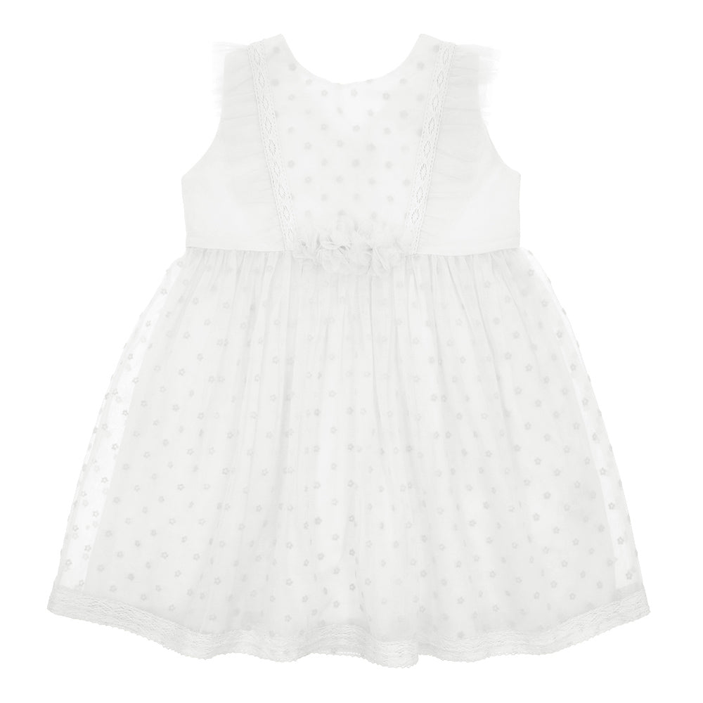 Tulle dress with flower applique