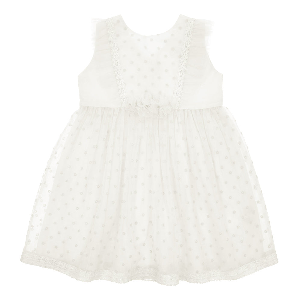 Tulle dress with flower applique