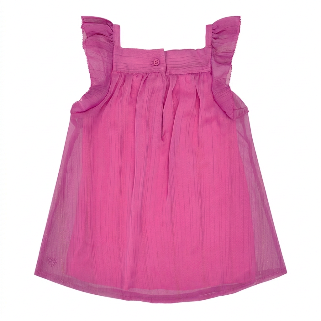 Smocked flutter sleeve dress