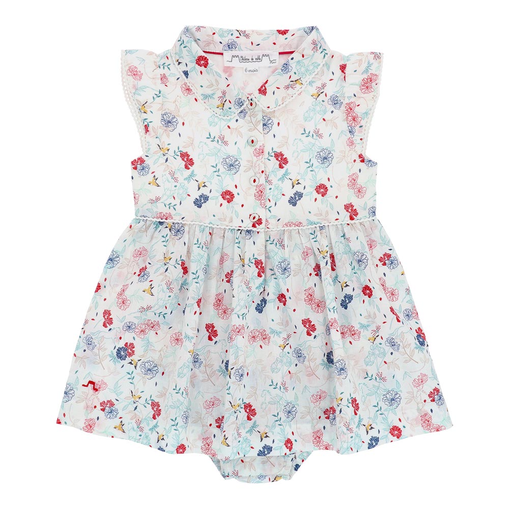 Spring Festival printed romper dress