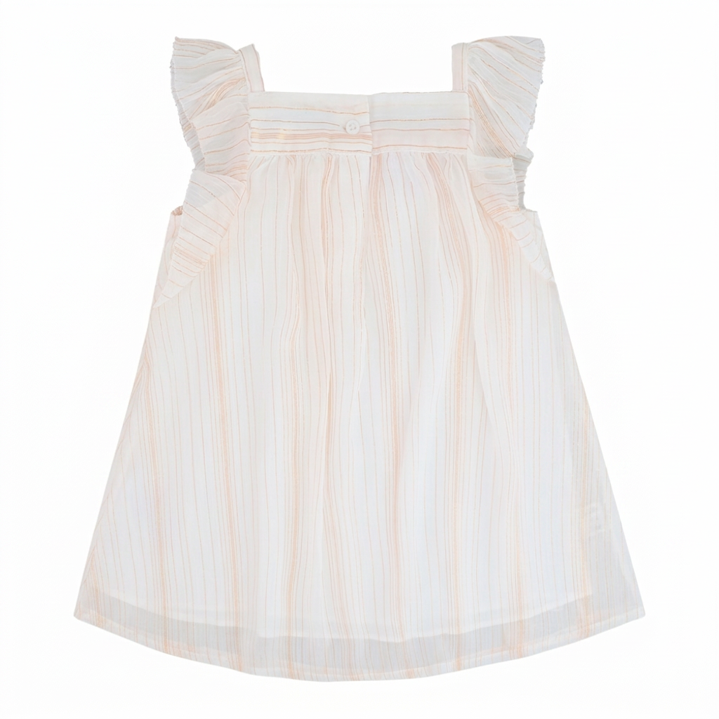 Smocked flutter sleeve dress