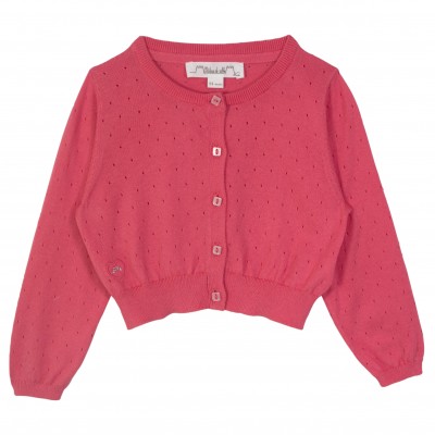 Cropped Cardigan in Coral